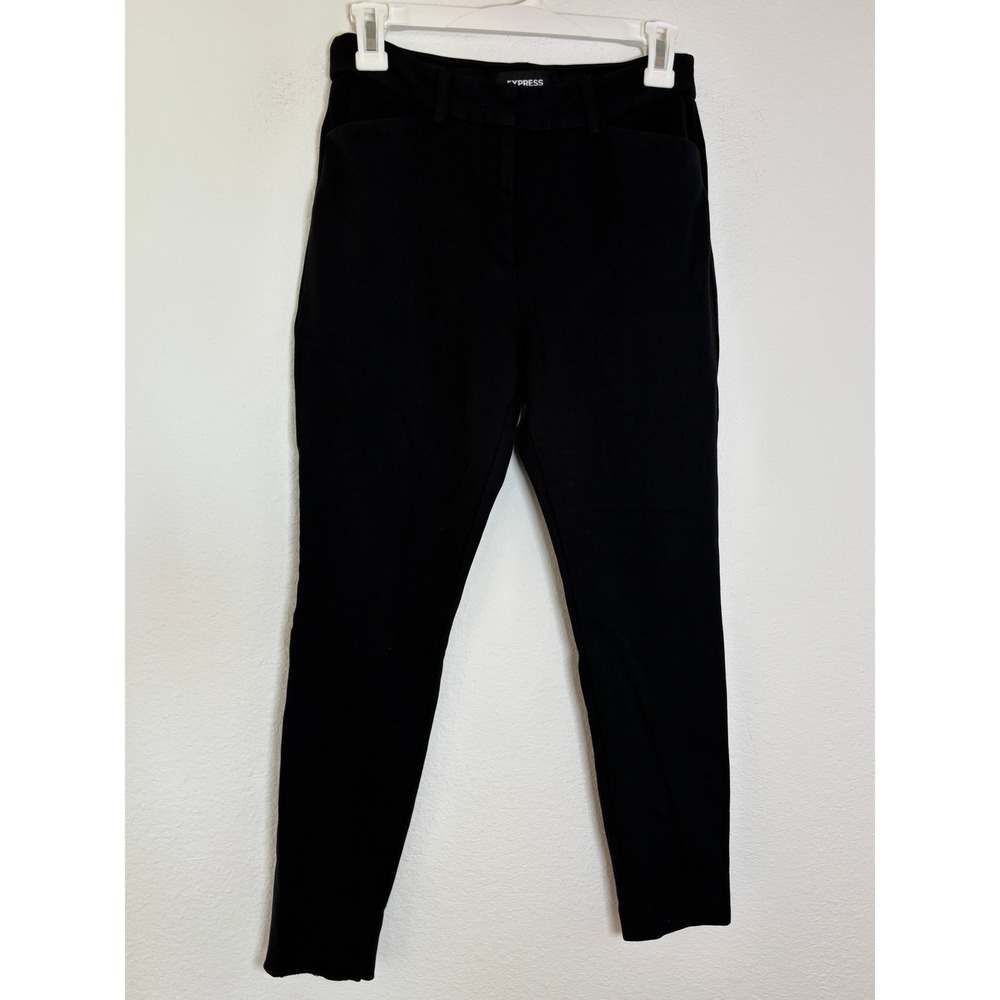 Express Womens Skinny High Rise Pants Black Size 2S Ankle Trousers Workwear